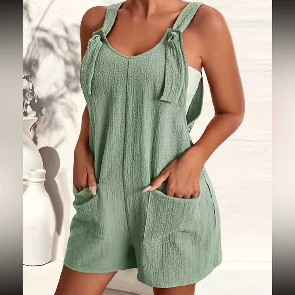 Green Crepe Romper